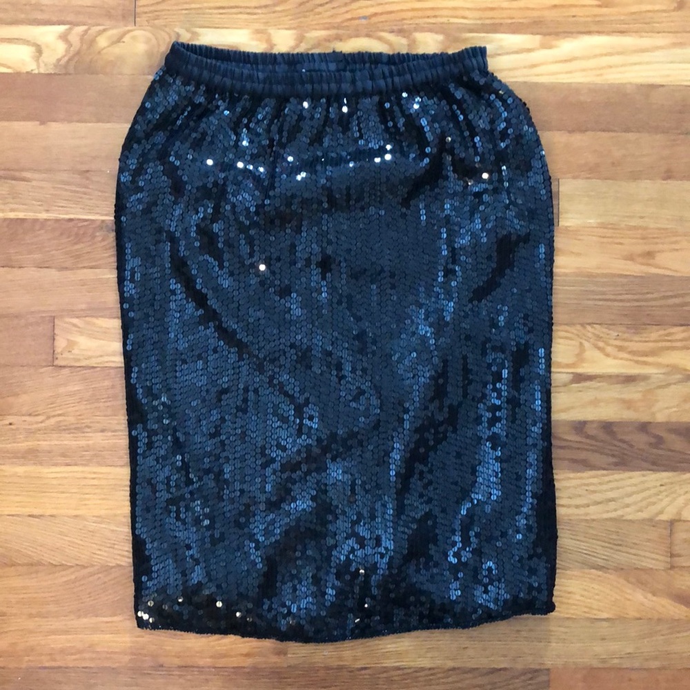 Beautiful Black Sequin Midi Skirt